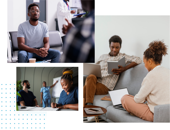 image of a psychologist having a section with