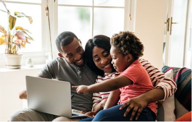 image of a happy black family